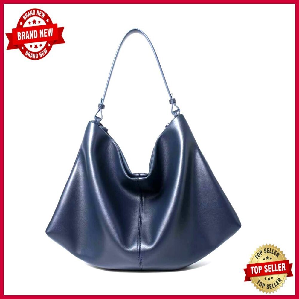 Soft Leather Hobo Tote Bag Adjustable Strap Spacious Work Purse